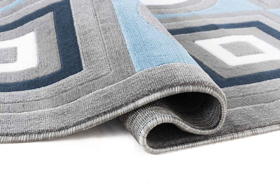 Thumbnail: NEWPORT 59 BLUE GRAY GEOMETRIC RUG