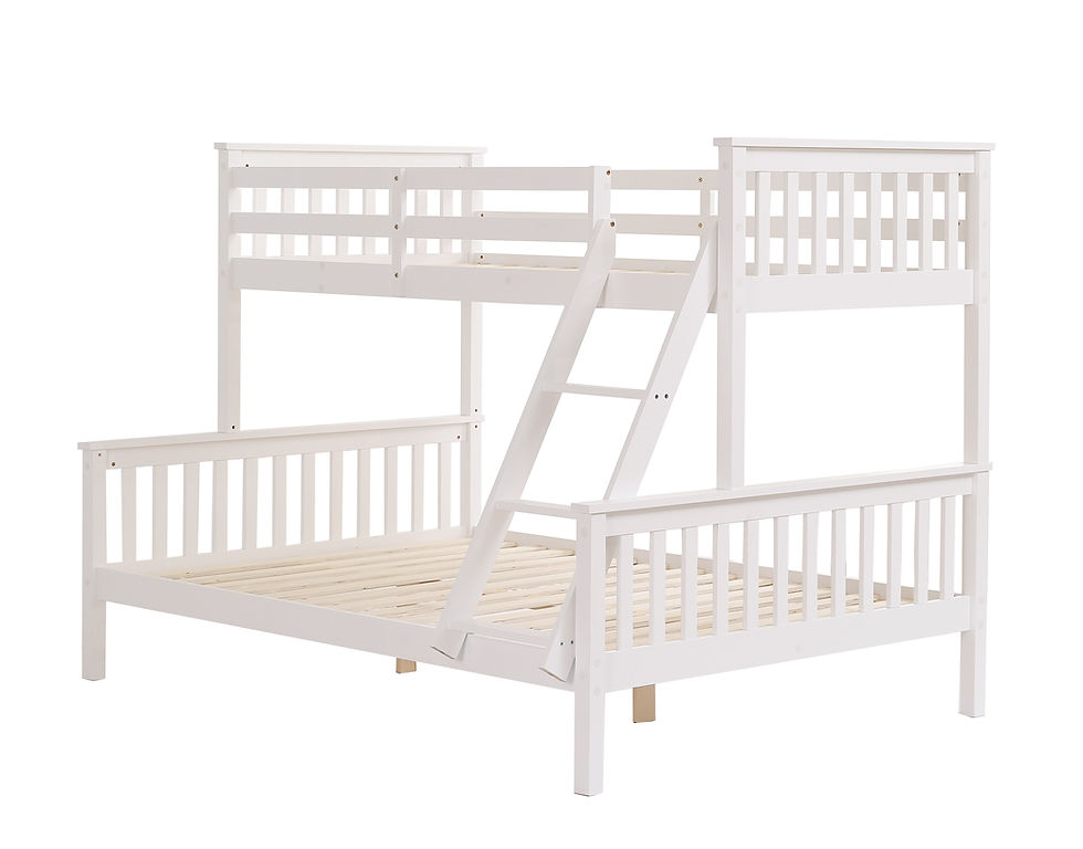 Thumbnail: Hannah Triple Sleep Bunk Bed - White (Single over Double Bed)
