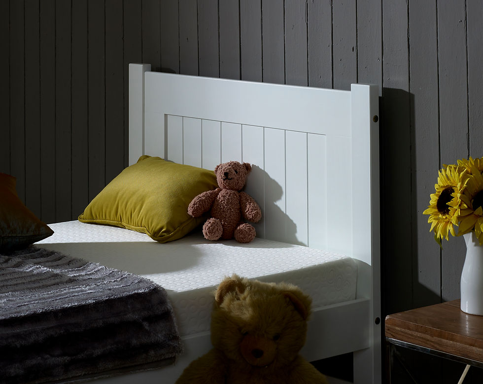 Clifton Solid Pine Bed Frame White Panelled Headboard Single to King