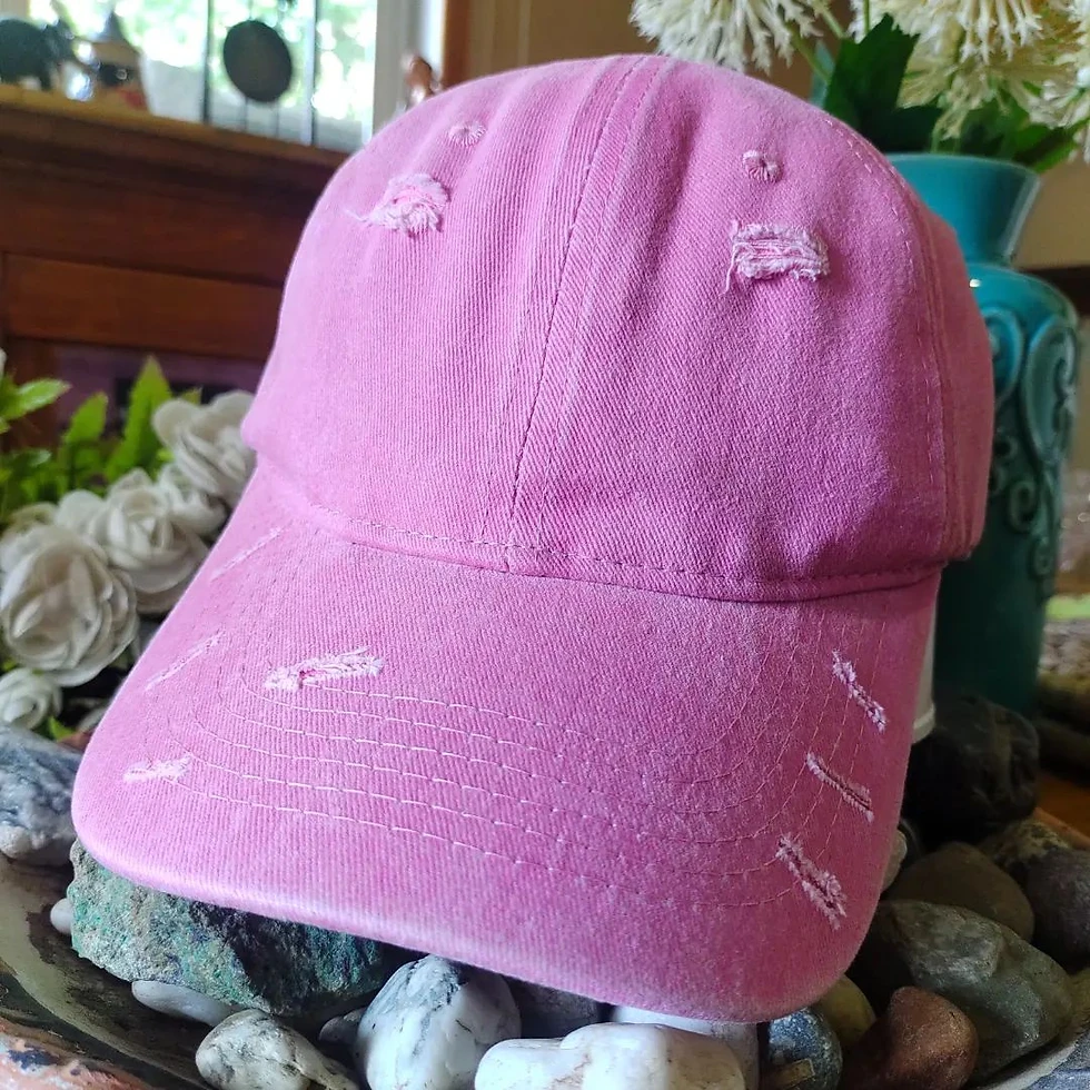 Miniatura: Gorra rasgada rosada unisex