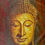 Thumbnail: Golden Serenity Buddha - Large canvas oil painting