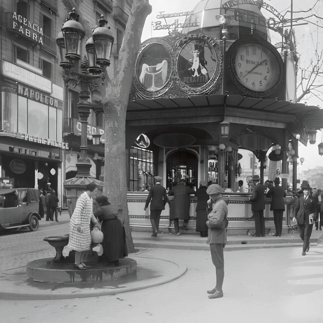 Quiosc de begudes a la Plaça de Catalunya.gif
