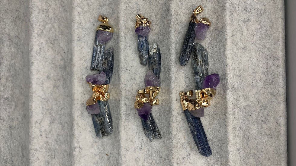 Thumbnail: Kyanite Blade & Amethyst Necklace