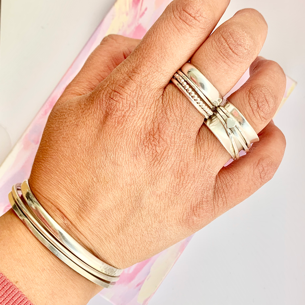 Thumbnail: Sterling silver spinner rings