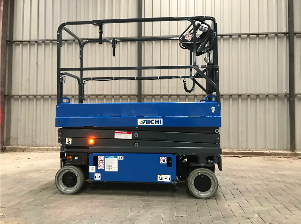 Blue AICHI scissor lift