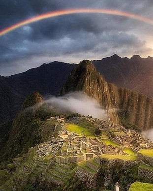 MACHU PICCHU COM ARCO IRIS E CEU ABERTO,