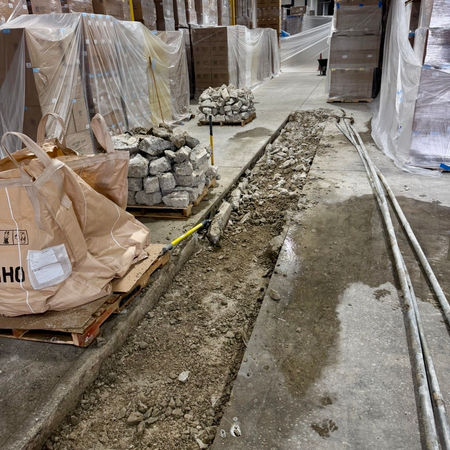 concrete slab demolition warehouse floor Chicago area