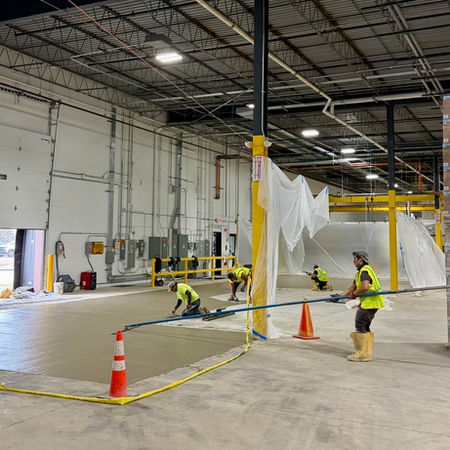 concrete pouring warehouse floor Chicago distribution center
