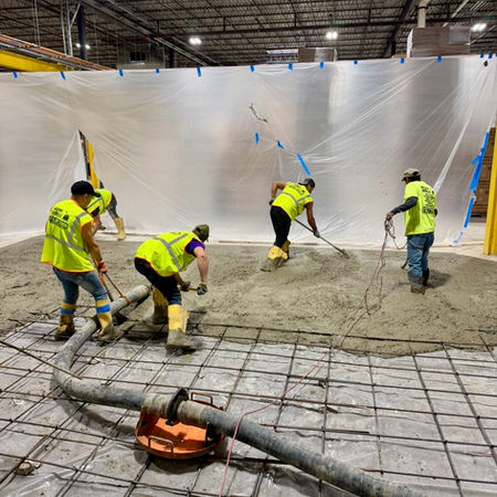 concrete pouring warehouse floor Chicago distribution center