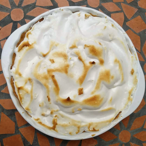 Vegan citroen meringue taart met appel