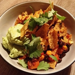 Pompoen chili met taco's