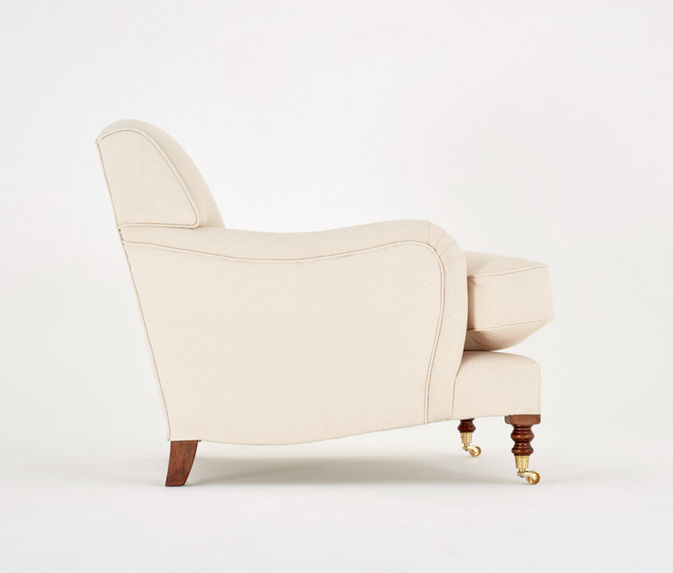 Fred armchair. Side view. These eco friendly and plastic free armchairs are part of our sustainable collection designed for modern, mindful homes.