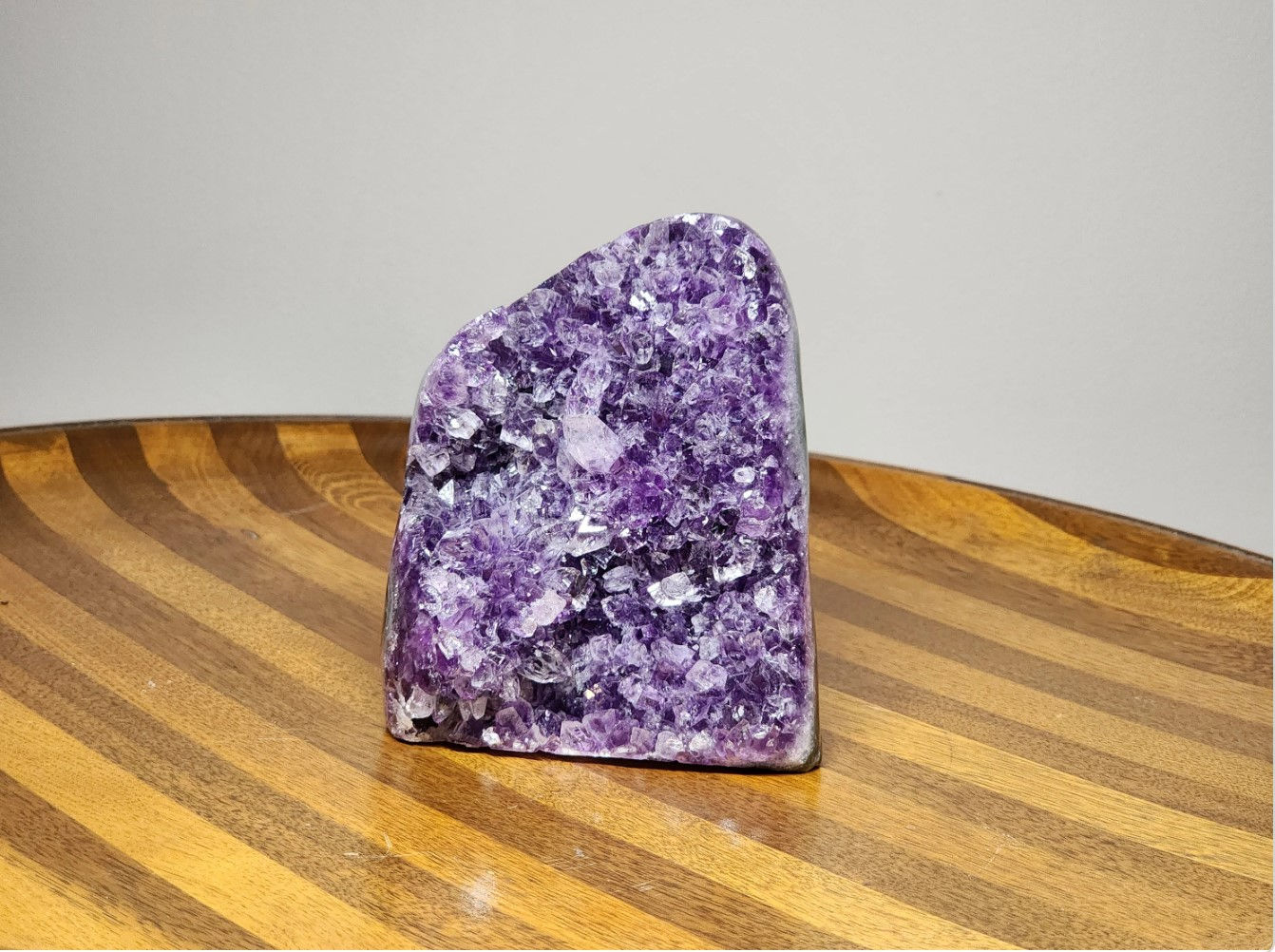 4" Tall Amethyst Healing & Spiritual Crystal with a Flat Base. Chakra Gemstone