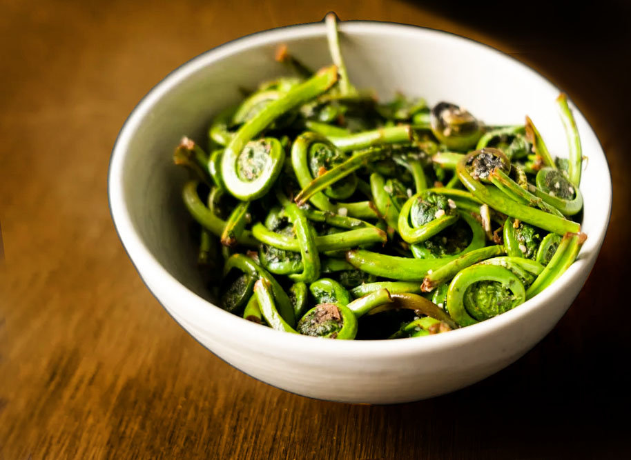 Fiddleheads Sauteed in Lemon Garlic Butter