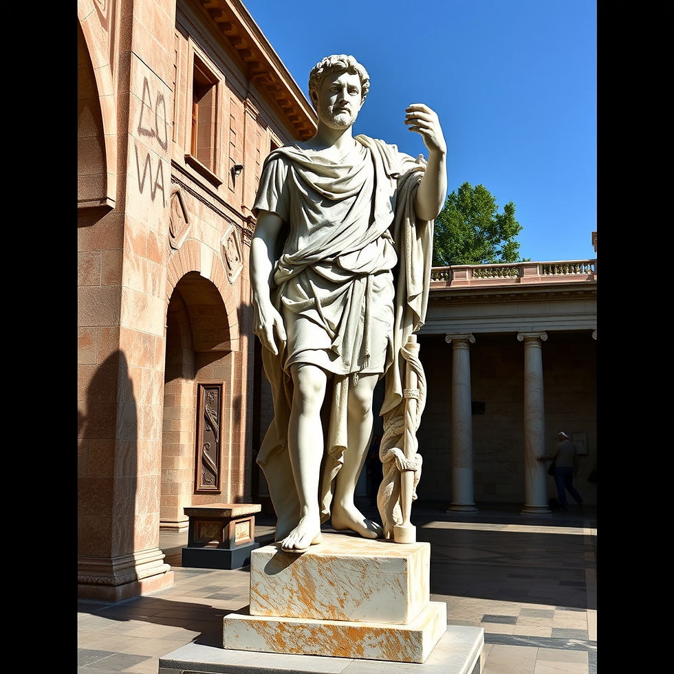 Life sized, historically based, roman marble statute of julius caesar, from legs, up.jpg
