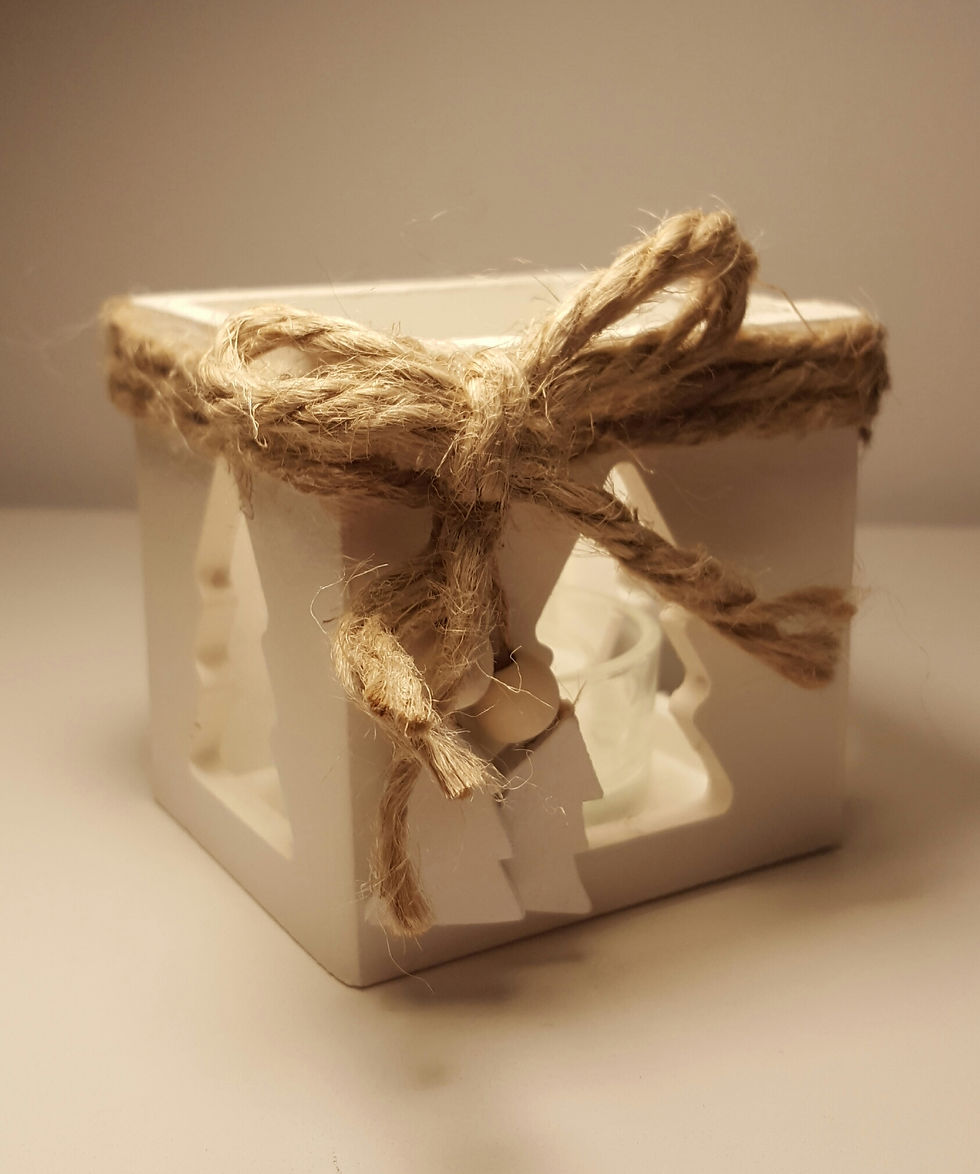 Thumbnail: Wooden Cream T-Light Holder