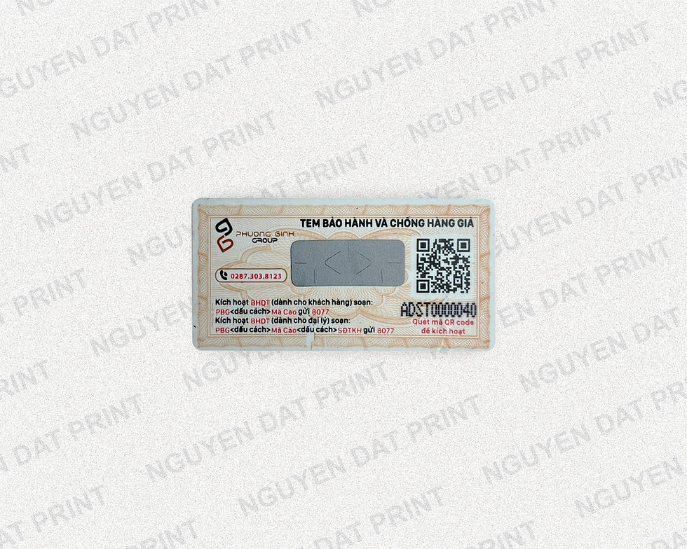 Các s  ản phẩm tem nhãn của Nguyên Đạt Print