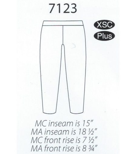 Thumbnail: MW 7123 Flat Waist Capri Pants