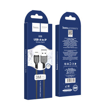 HOCO cable X20 Lightning 3.1A 3M Black