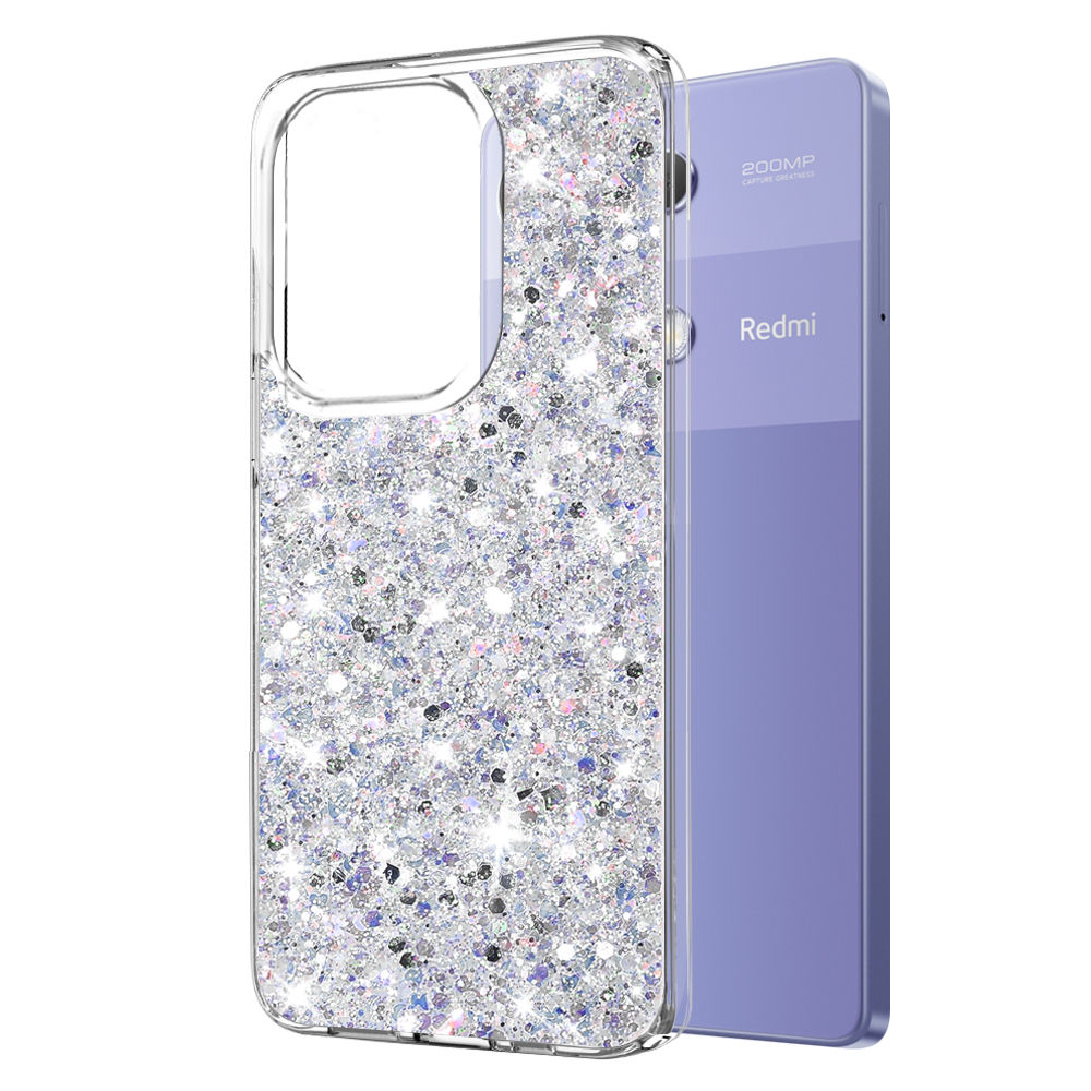 Techsuit Sparkly Glitter - Redmi Note 13 Pro 4G / Poco M6 Pro 4G - White