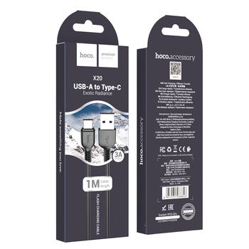 HOCO cable X20 USB-C 3.1A 1M Black