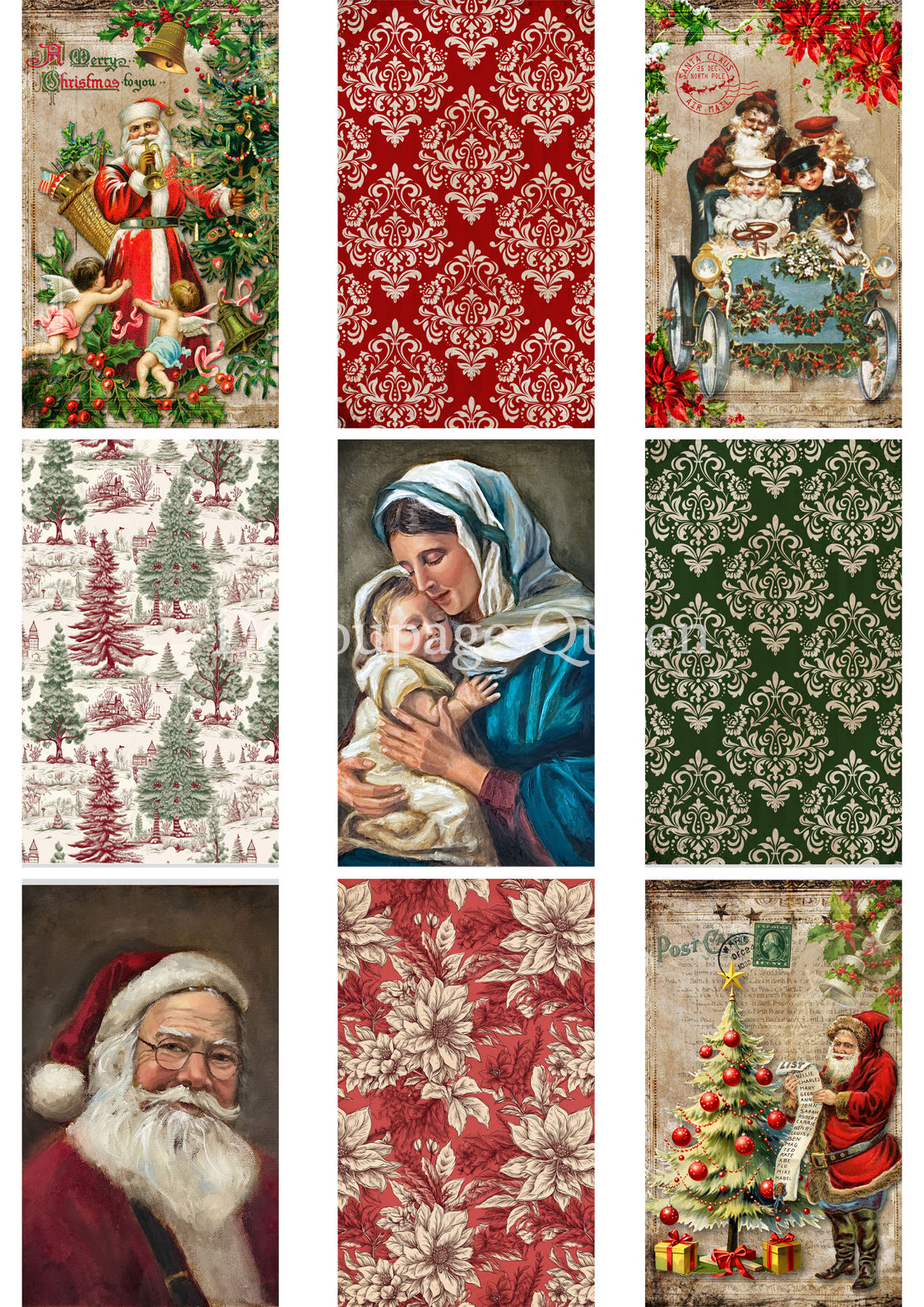 Decoupage Queen - Christmas Nine Pack A4 Rice Paper