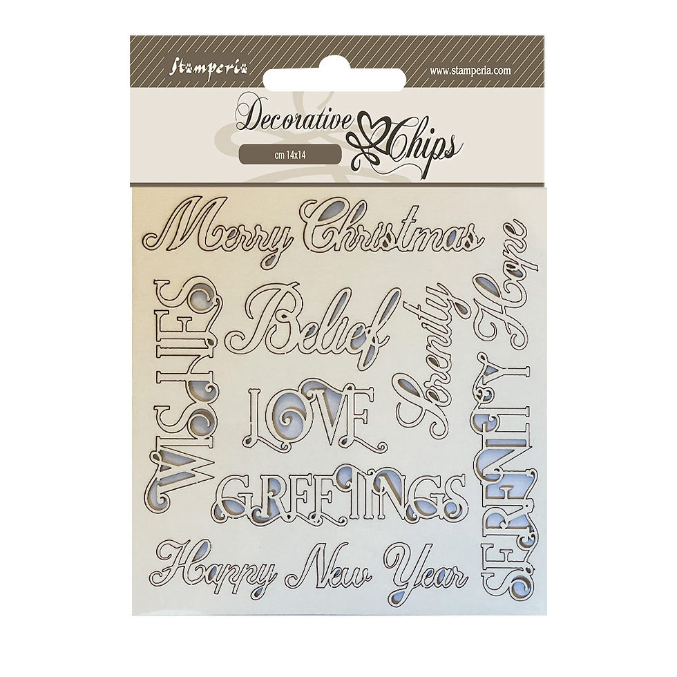 Stamperia Decorative Chips - Christmas Writings