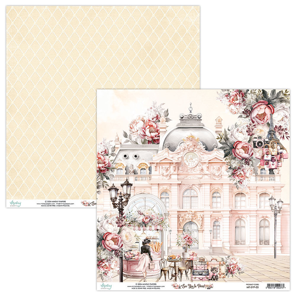 Mintay Papers - 12 x 12 Single Paper - See You in Paris 03