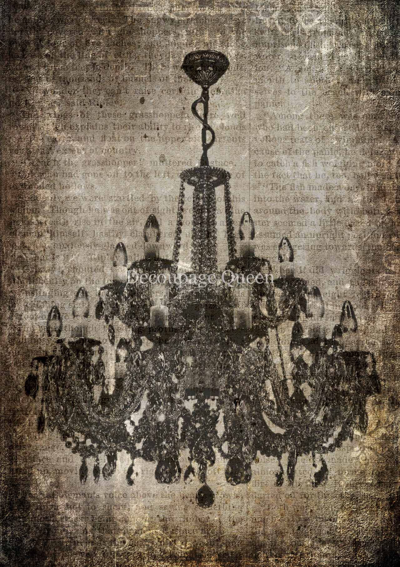 Decoupage Queen - Crystal Chandelier in A3