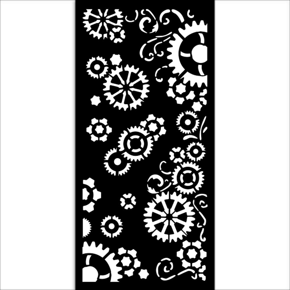 Stamperia 12 x 25 Stencil - Gear Up for Christmas - Gears