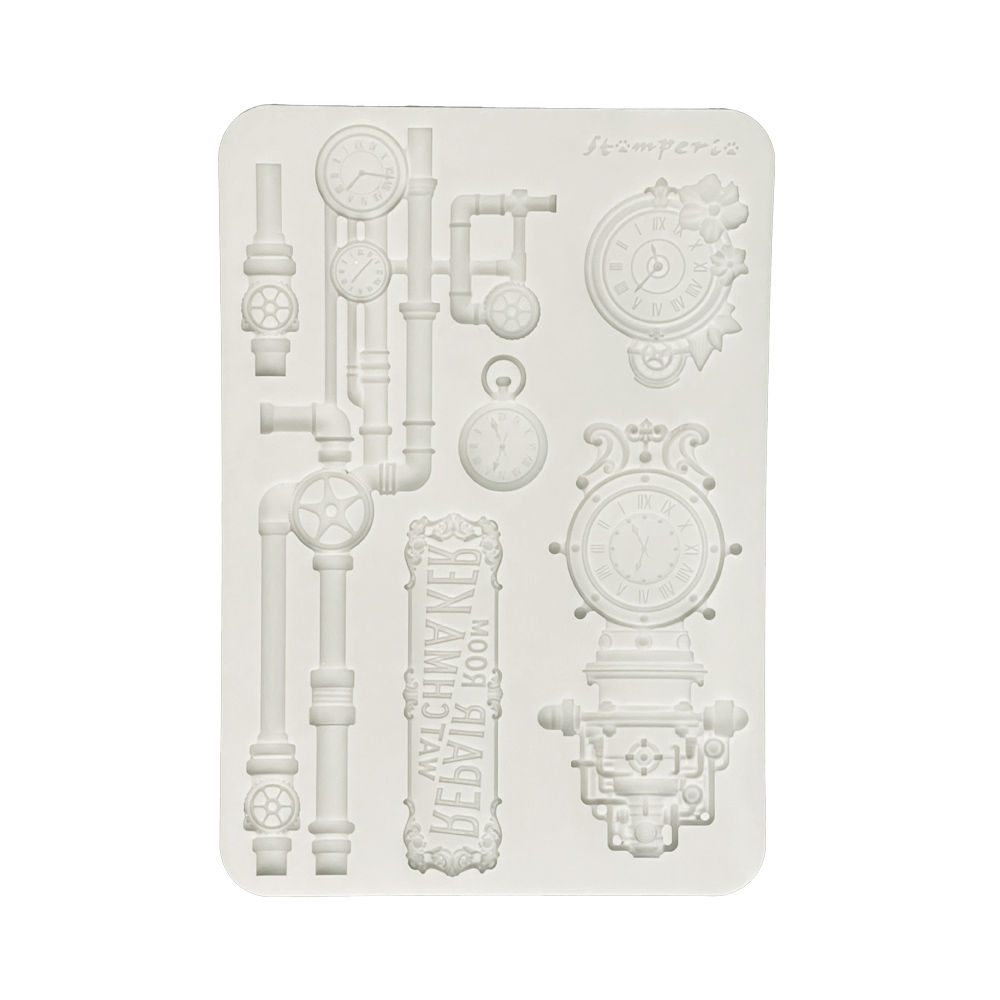 Stamperia Silicone Mould A5 - Garden of Time - Clocks and Tubes