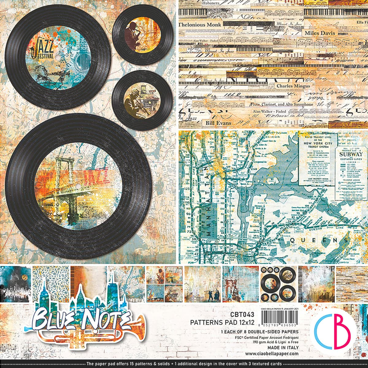 Ciao Bella - Blue Notes Patterns 12x12 Pad