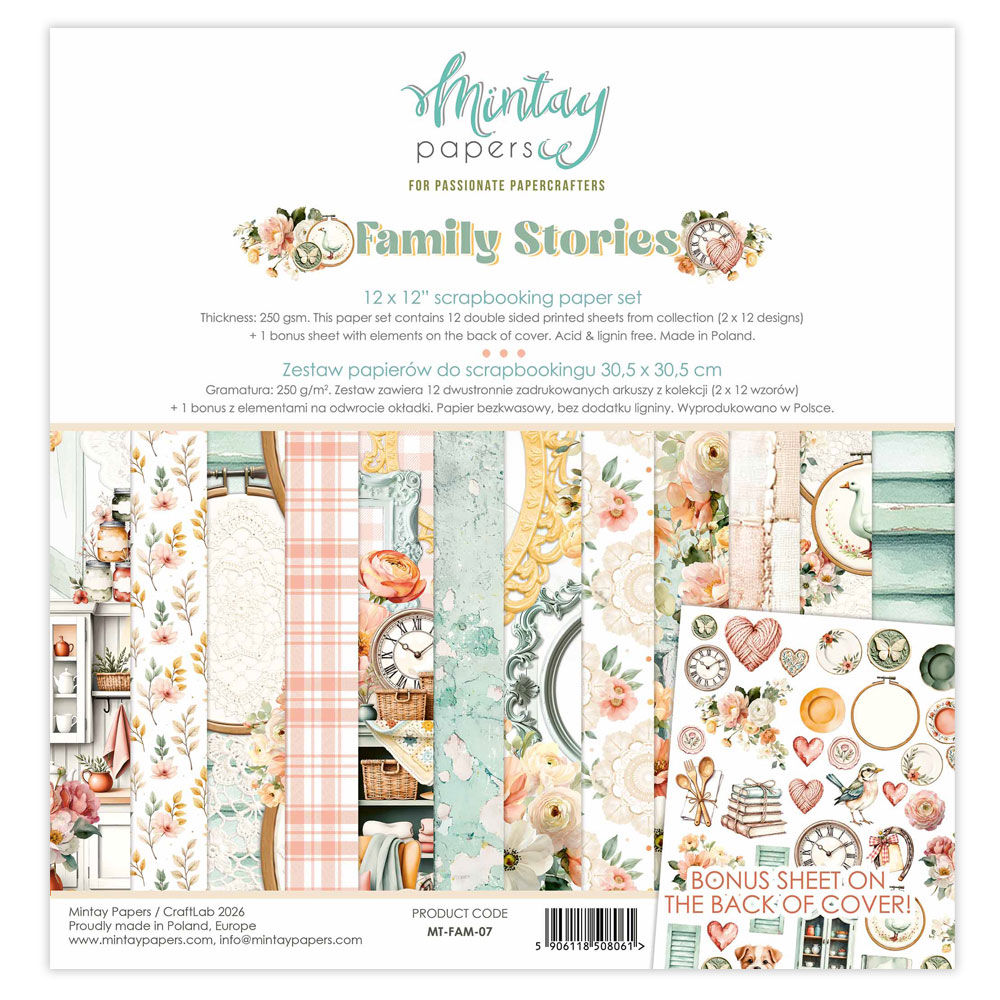 Mintay Papers - 12 x 12 Paper Set - Family Stories