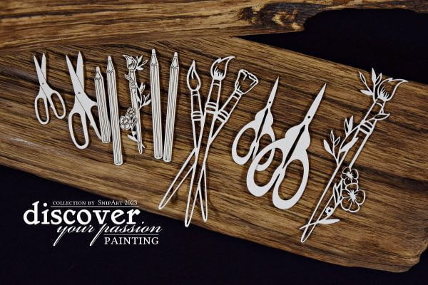SnipArt - Discover Your Passion – Painting – brushes and scissors