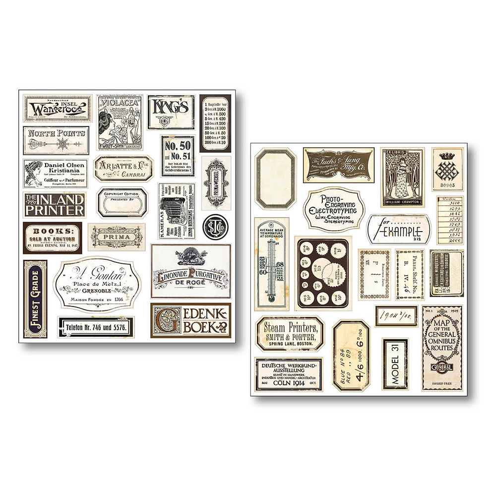 Thumbnail: Ciao Bella Mixed Media Stickers - Vintage Scripts