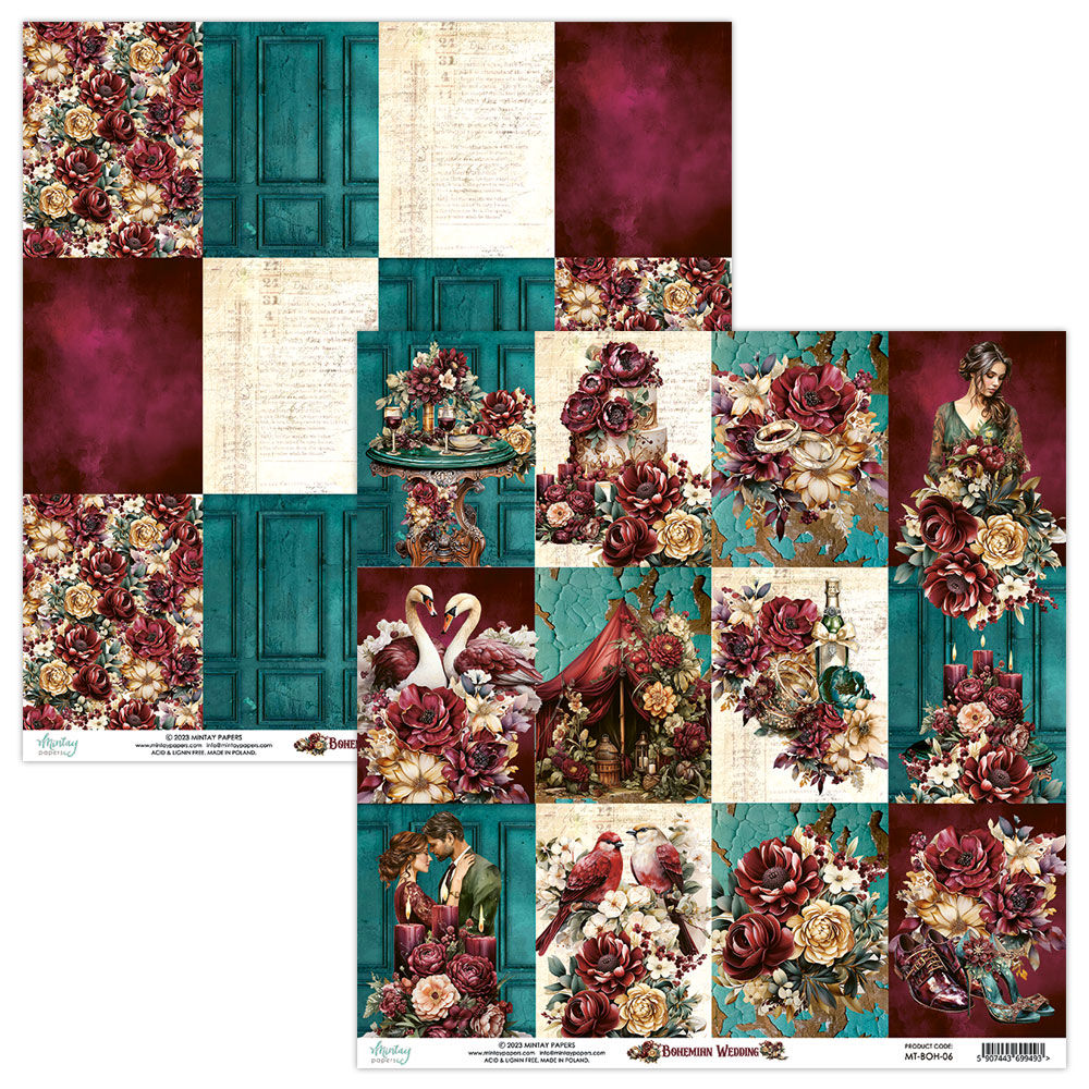 Mintay Papers - 12 x 12 Single Paper - Bohemian Wedding 06