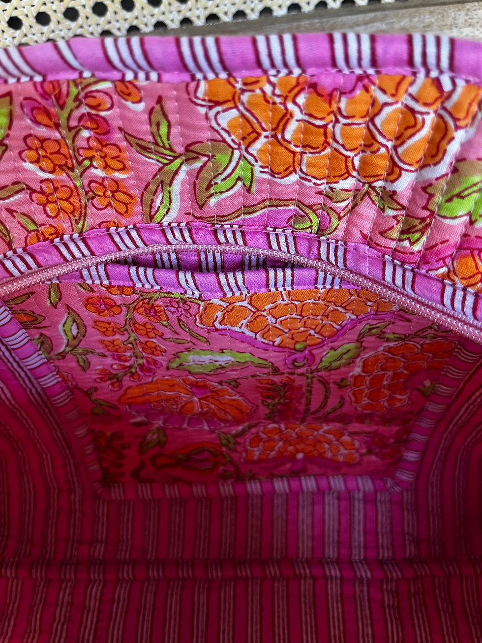 Thumbnail: Tote bag ‘Passion flower’- roze/orangje