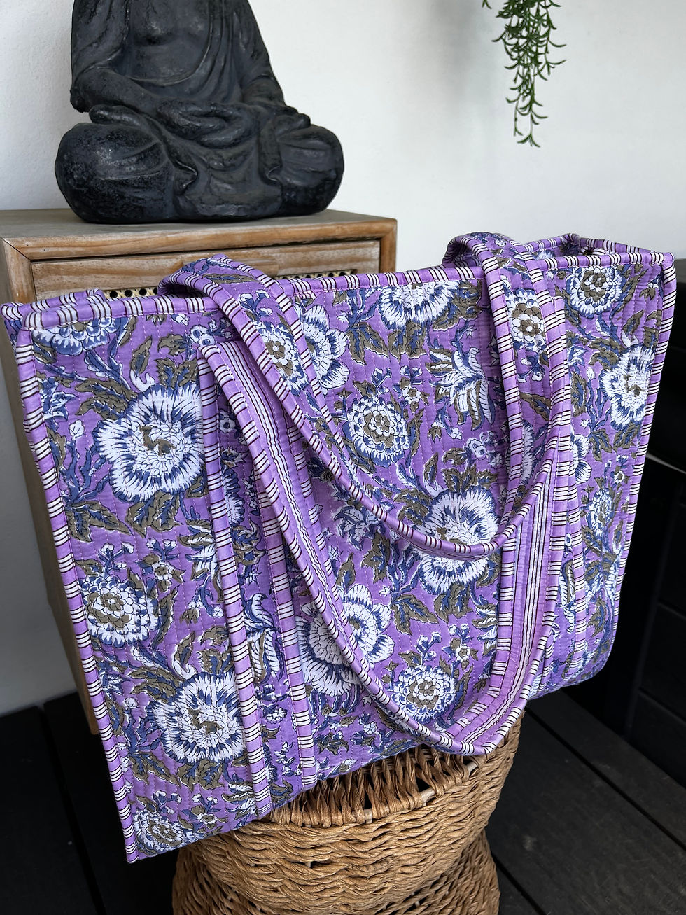 Thumbnail: Tote bag ‘Purple flower’- paars