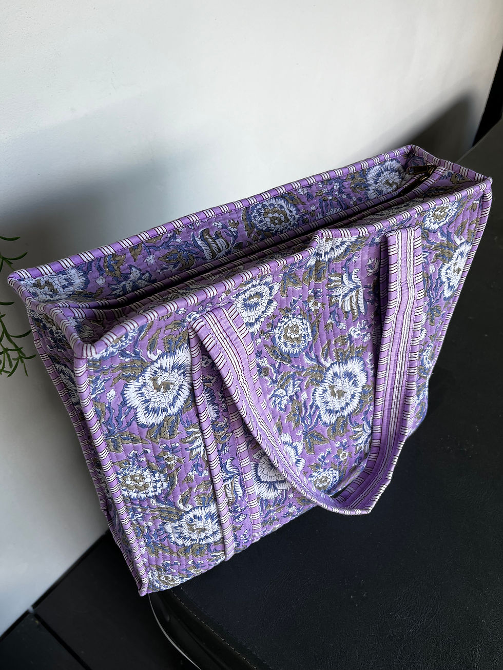 Thumbnail: Tote bag ‘Purple flower’- paars