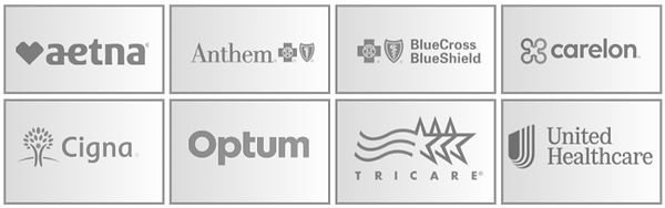Accepted in-network insurance providers including UnitedHealthcare, Optum, Anthem, Aetna, BlueCross BlueShield, Tricare.