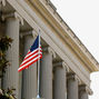 American flag in front of a US Government Building