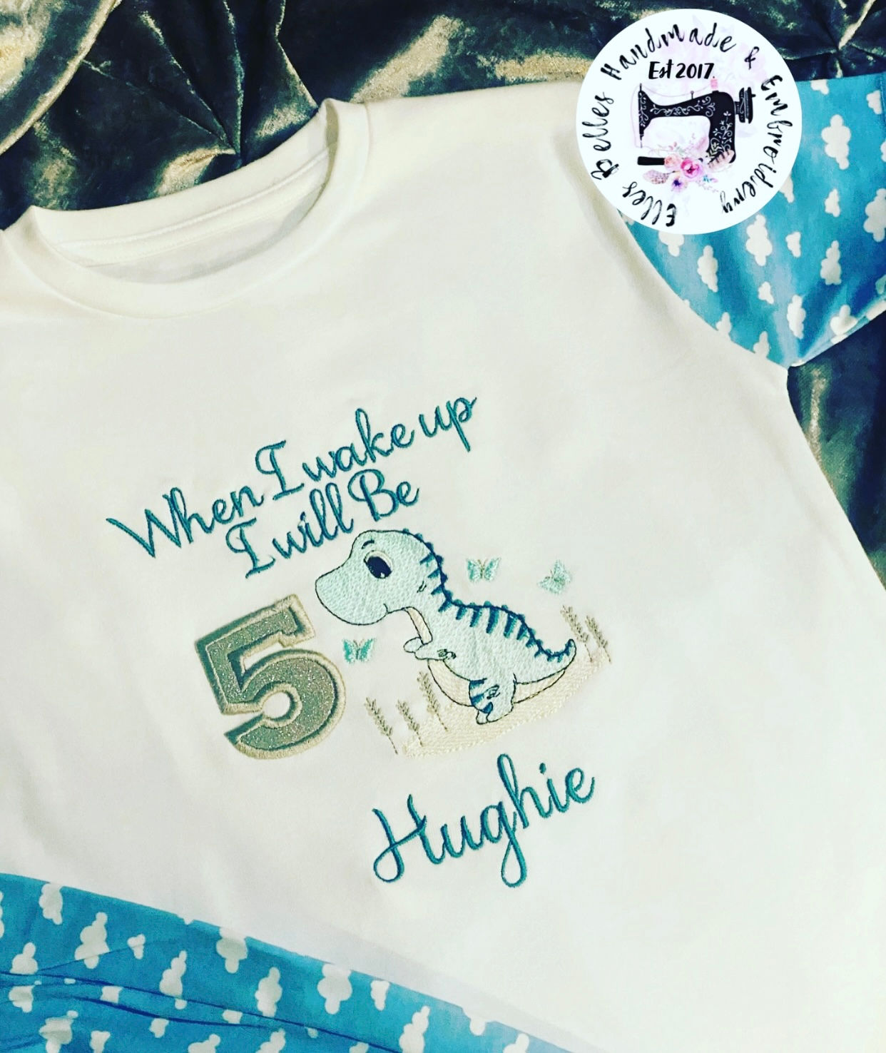 When I Wake Up Personalised, Embroidered Pyjamas