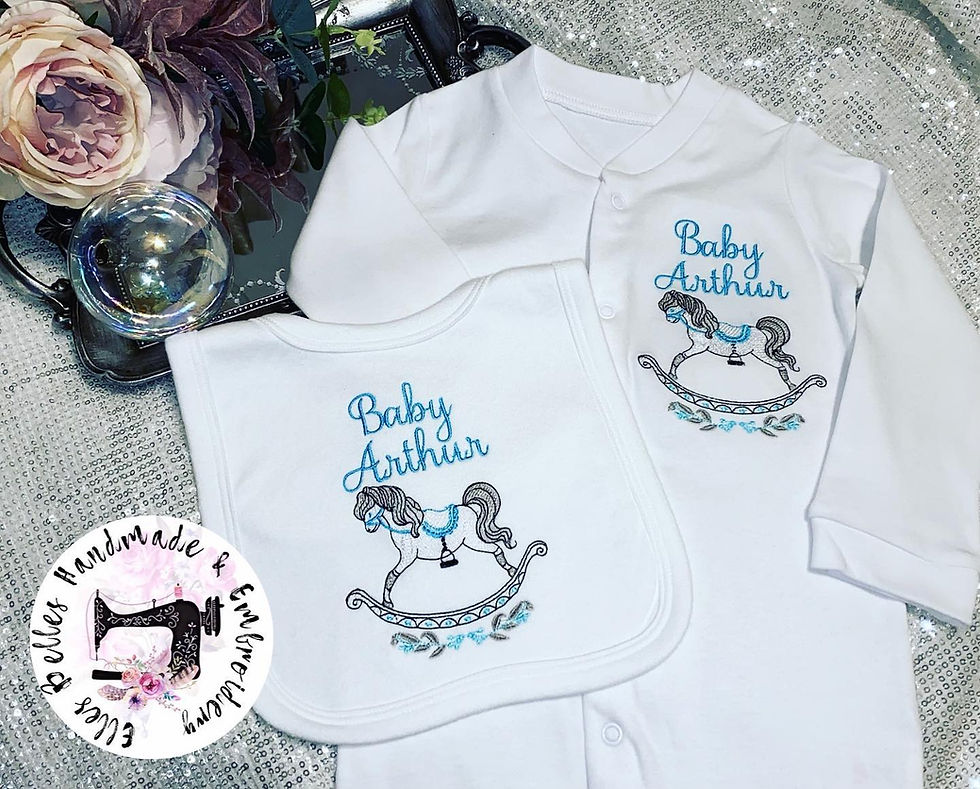 Thumbnail: Personalised & Embroidered custom made Baby Bib 