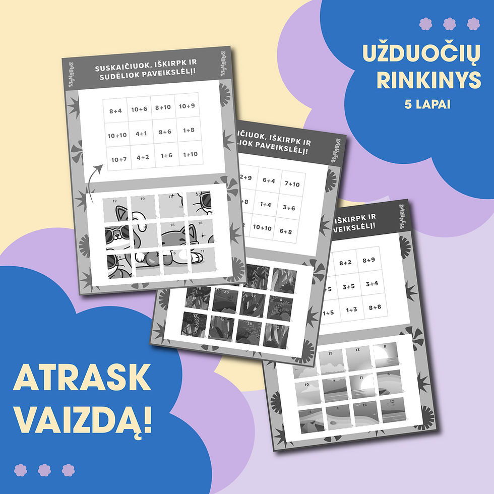 Sudėk, iškirpk ir įklijuok