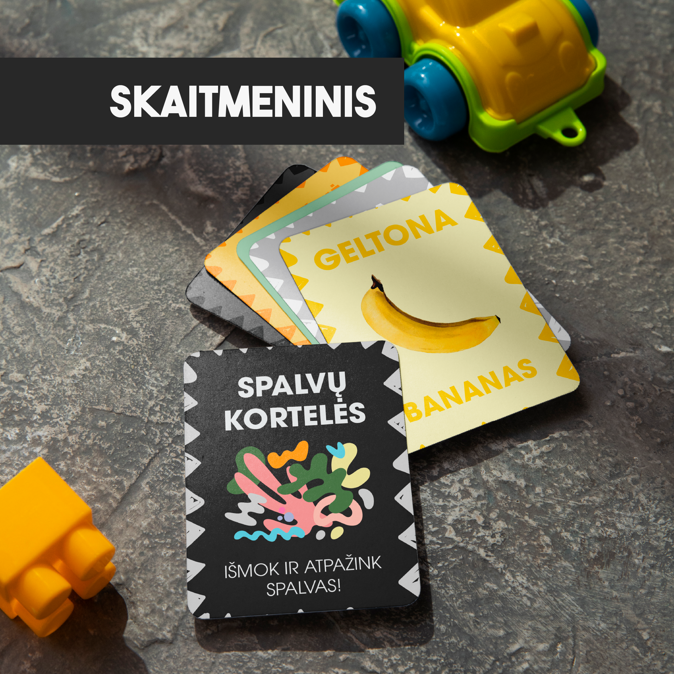 Skaitmeninės edukacinės kortelės "Spalvos"