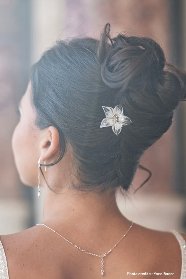 Miniature : Épingles de coiffure mariage avec fleurs élégantes faites main