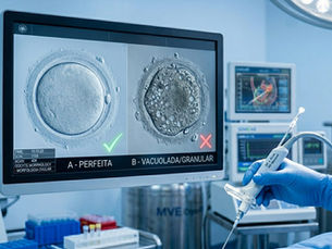O que significa quando os óvulos são classificados como "atrésicos", vacuolizados ou escurecidos?