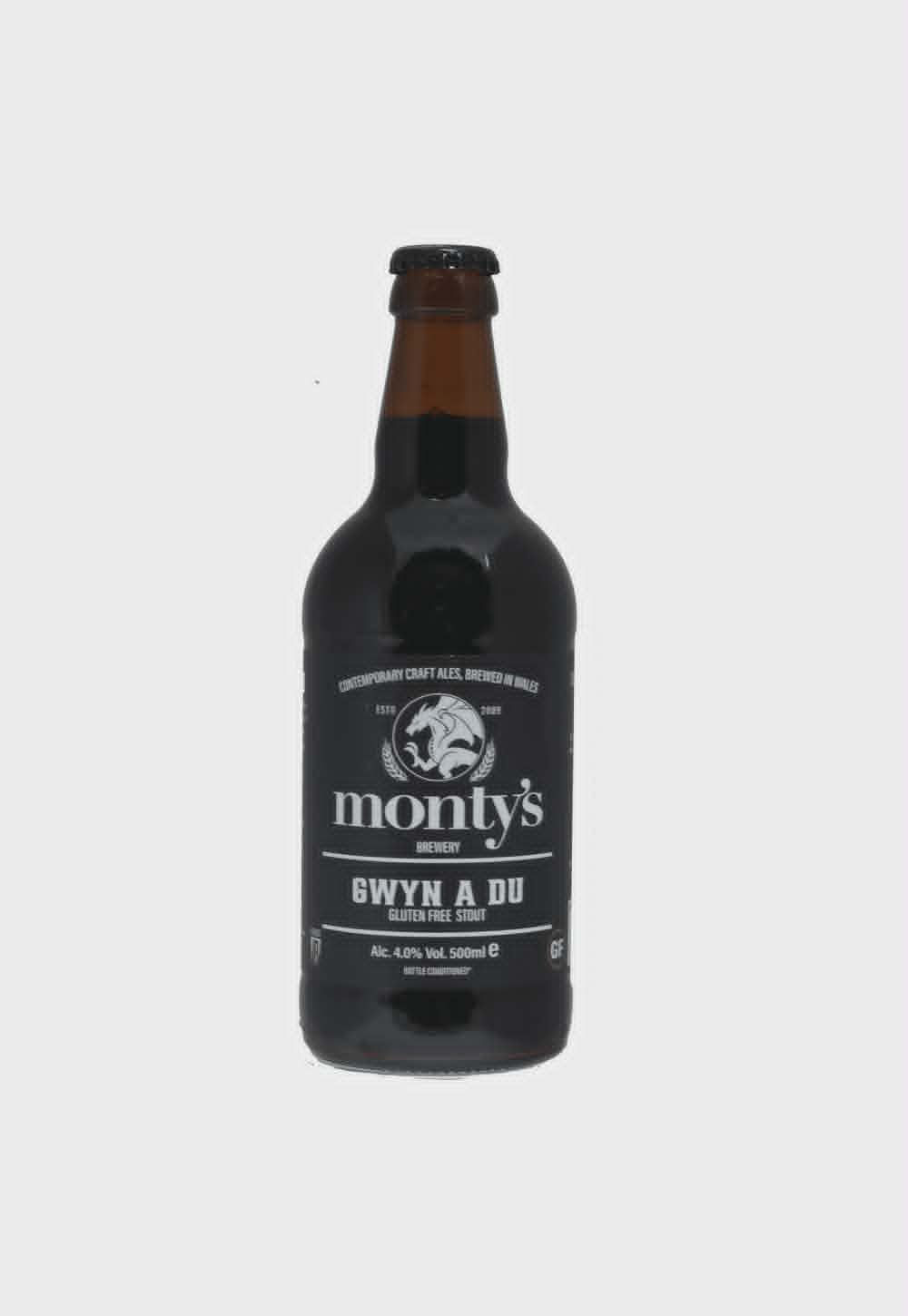 Monty’s Brewery - Gwyn A Du Gluten-Free Stout (500ml) 4%(Gold £3.50)