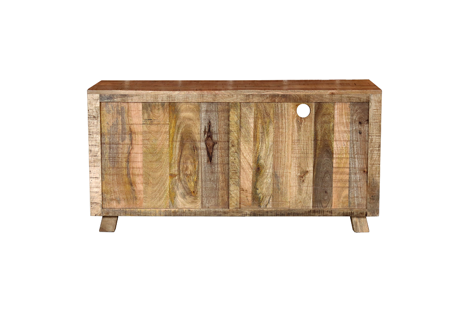 Miniature : Meuble TV 120 cm en bois massif de manguier et métal