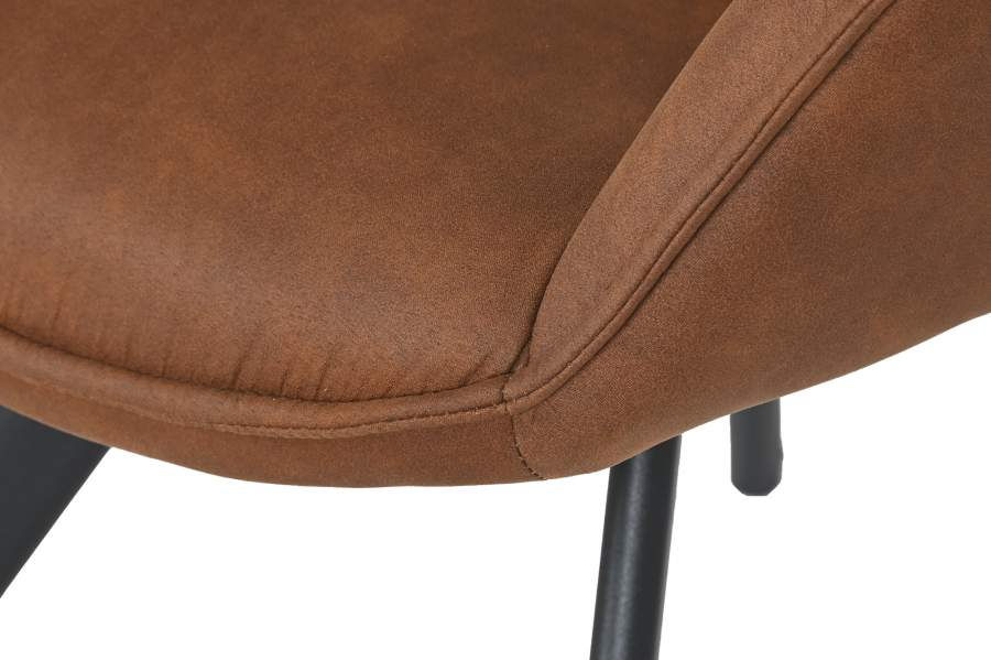 Miniature : Chaise microfibre marron